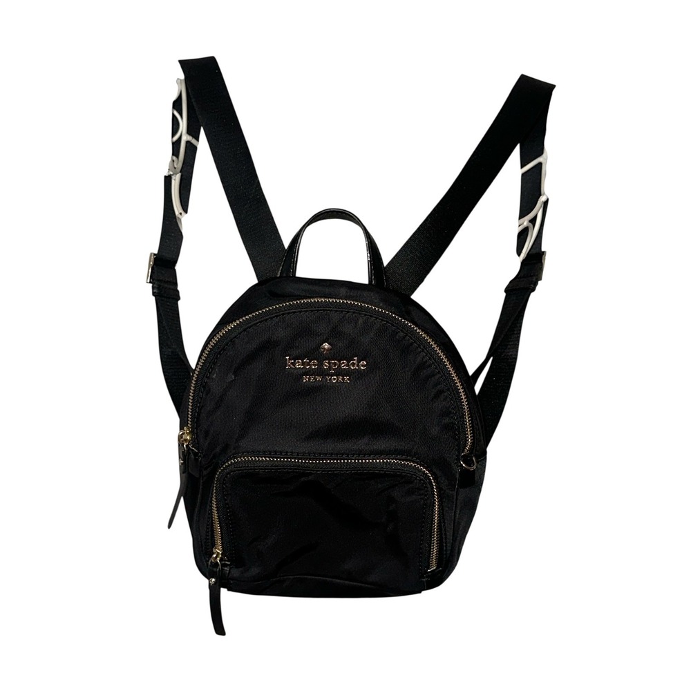 Kate Spade New York Mini Backpack Black Nylon Gold Hardware WKRU5913